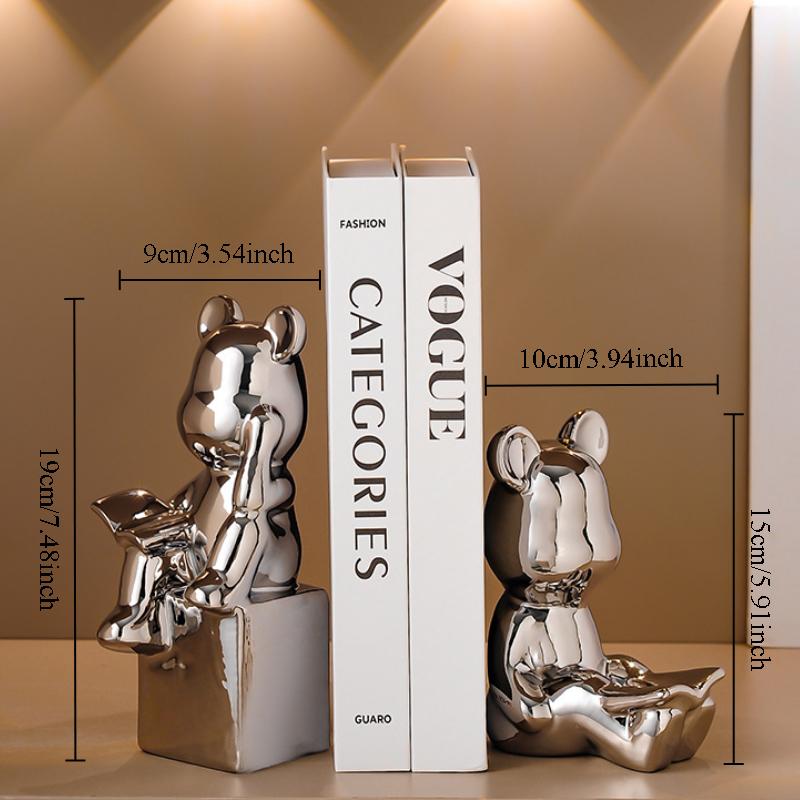 Ceramic Abstract Figure Statue Book End Reader Figurine Nordic Modern Simple Home Decoration Bookshelf Desk Bookends Ornaments