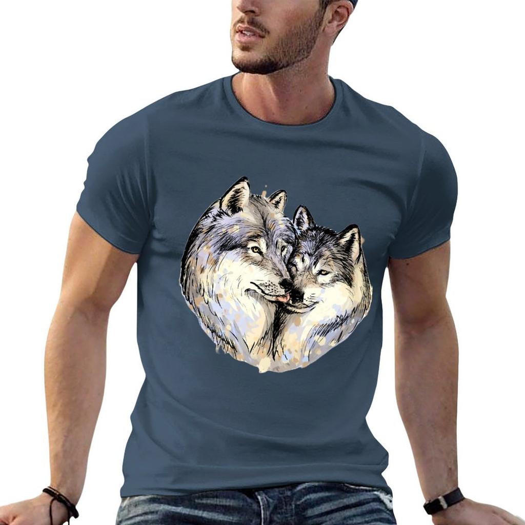 wolf TShirt Basic Simple Design Short Sleeve Shirt