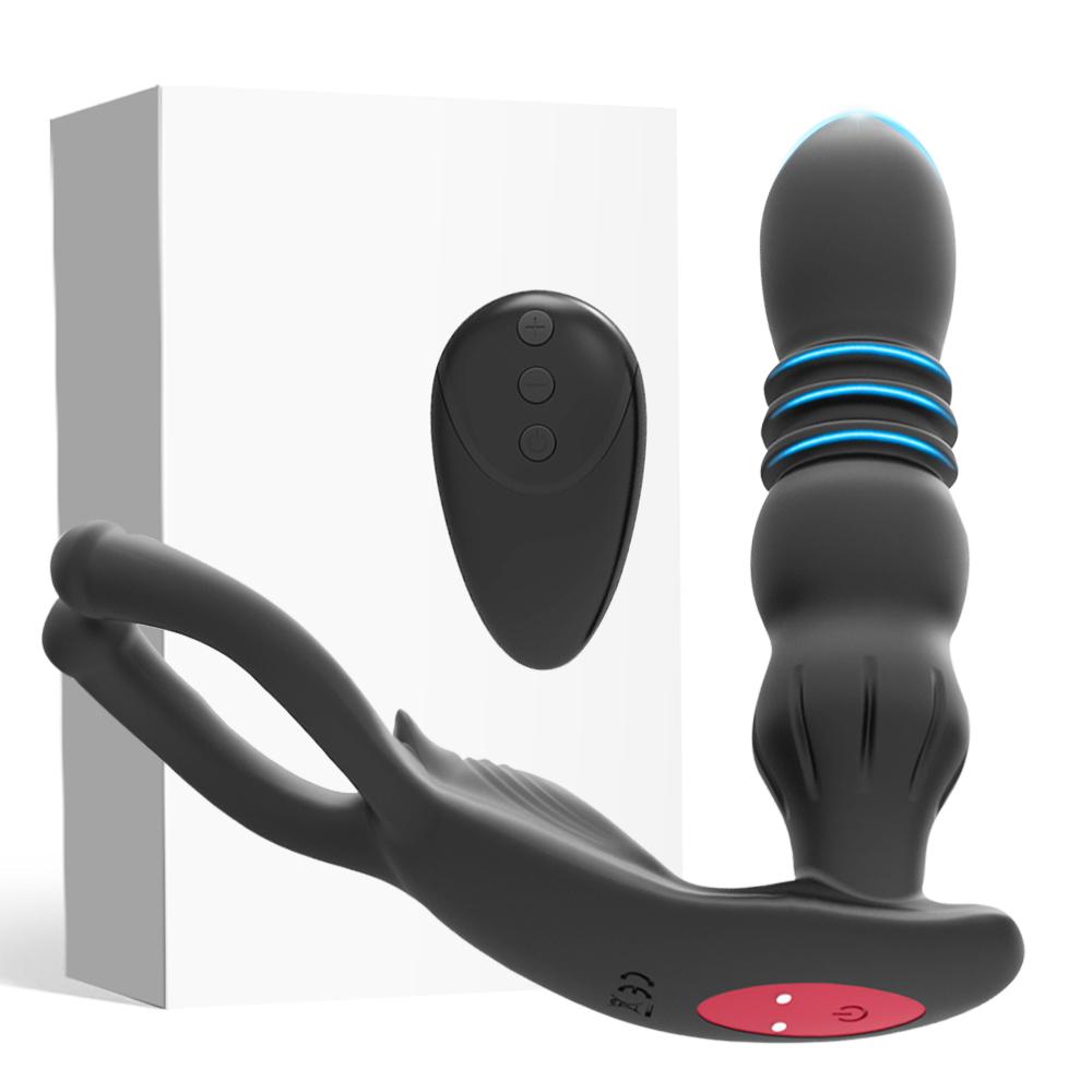 Telescopic Male Prostate Massager Silicone Dildo Vibrator Female Sex Toys For Women Men Remote Control Anal Butt Plug Vibrators