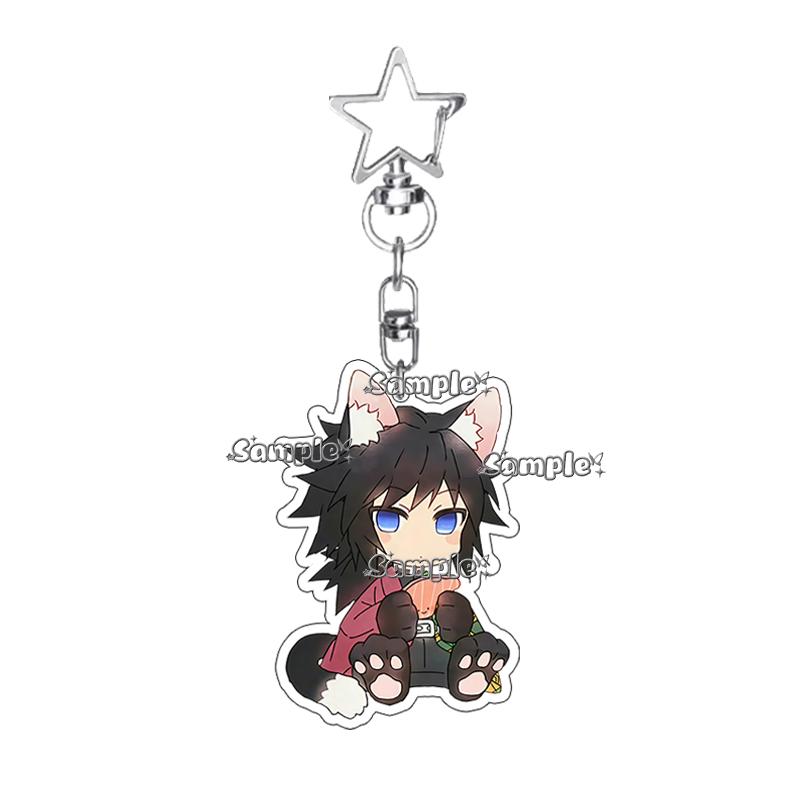 Cartoon Acrylic Nezuko Agatsuma Zenitsu Tomioka Giyuu Peripheral Keychain Pendant Decoration Fans Cute Accessory Ornaments Gifts