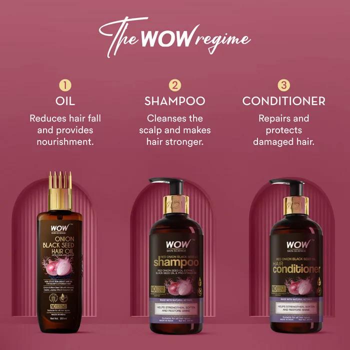 Wow Skin Science Szampon Cebulowy na Porost Włosów i Kontrolę Wypadania Włosów - 300 ml