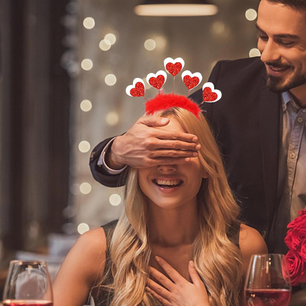 Heart Headband Cute Red Heart Shape Headband Festival Party Accessories Photo Props Hair Decor for New Year Wedding