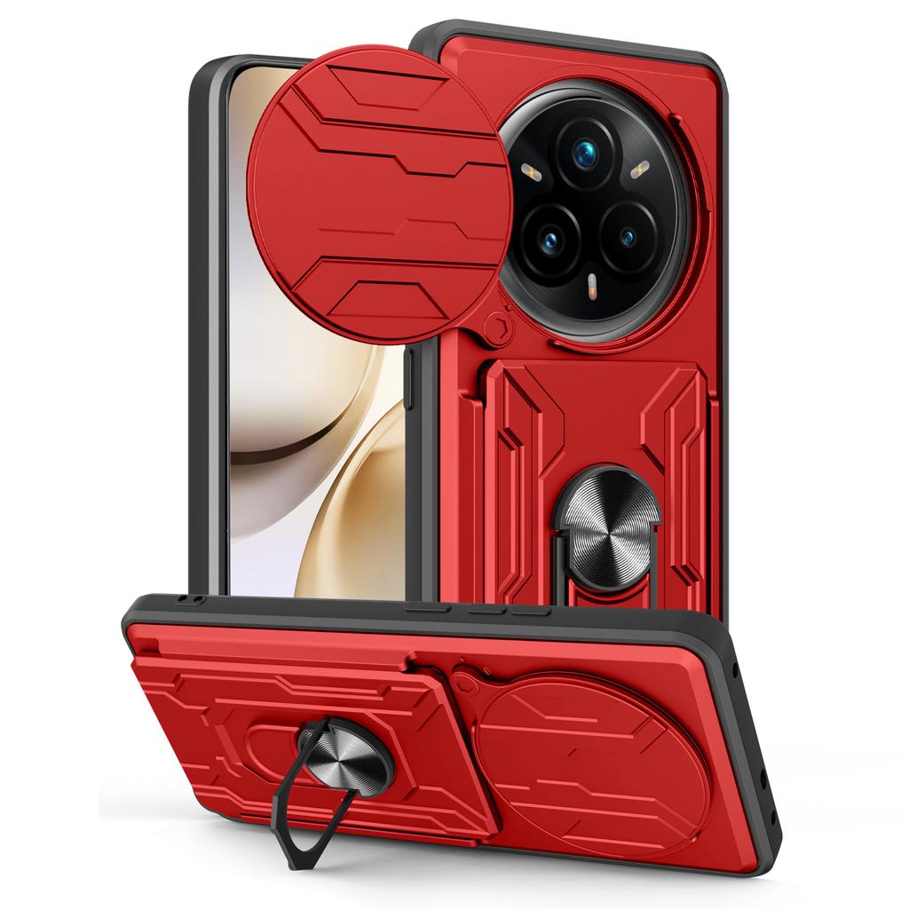 For Realme 14 Pro+ 5G Case PC+TPU Kickstand Phone Back Cover with Camera Slider
