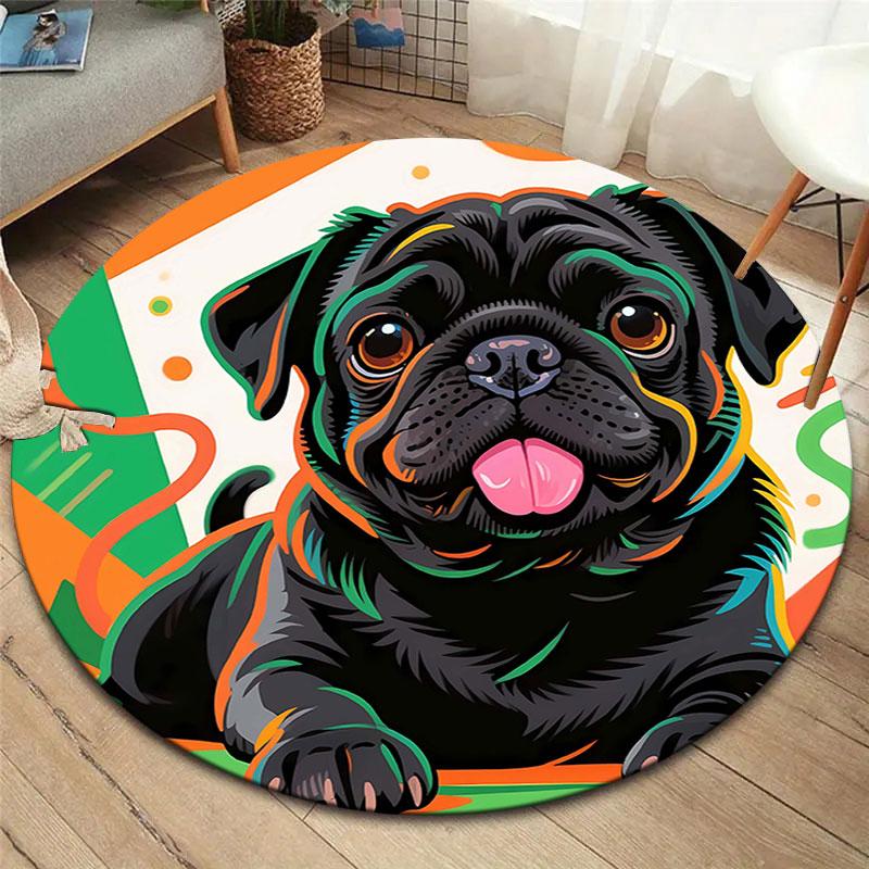 

DopaminePuppy Round Area Rug,Carpet Rug for Living Room Bedroom Sofa Playroom Decor,Non-slip Floor Mat 80cmx80cm