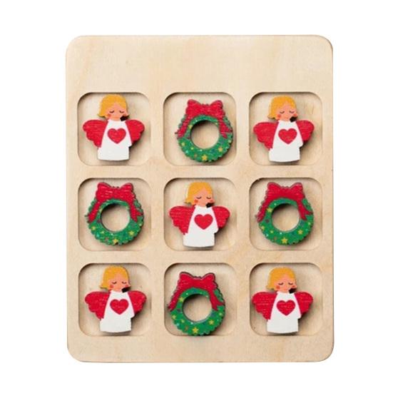 

Christmas Wooden Board Game Santa Snowman Reindeer Tree Pieces 2 Player Mini Chess Board Puzzle Toy Party Classical Strategic Tabletop Game 1 Set