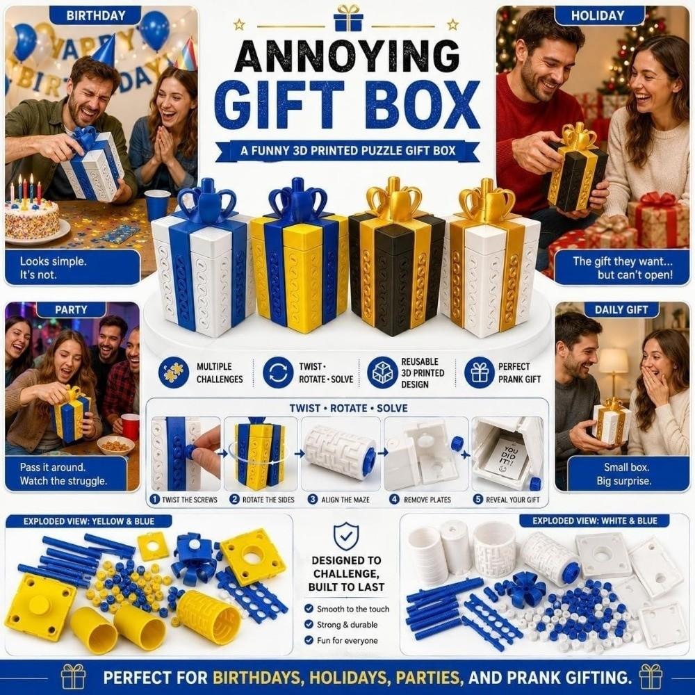 Twist Storage 3D Printed Prank Gift Box Detachable Prank Screw Box Surprise Money Puzzle Box Desk