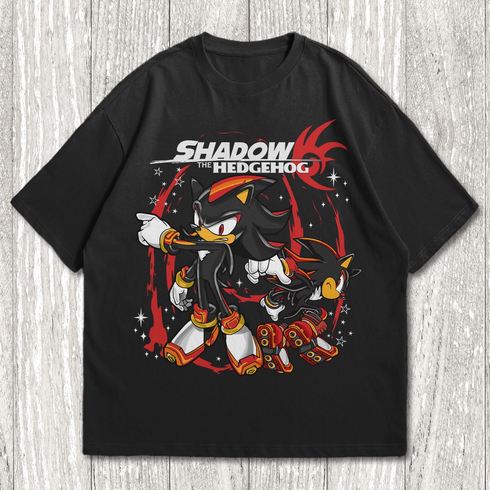 Shadow the Hedgehog T-Shirt, Hedgehog shirt, Sonic Adventure, Dreamcast Japanese Streetwear 4XL