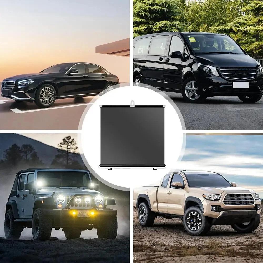Car Windshield Sun Shade - UV Protection Retractable Sun Visor with Suction Cups, Foldable Automotive Front Window Sunscreen for Summer Heat