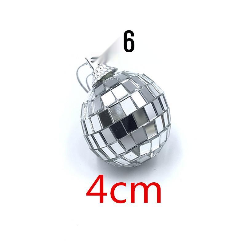 Mirror Ball Lace Glass Ornaments for Birthday Cake Decoration and Pastry Arrangements