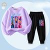Children's Fashion Witch Hunt K-POP Round Neck Set for Spring and Autumn Boys and Girls Casual Two-piece Set