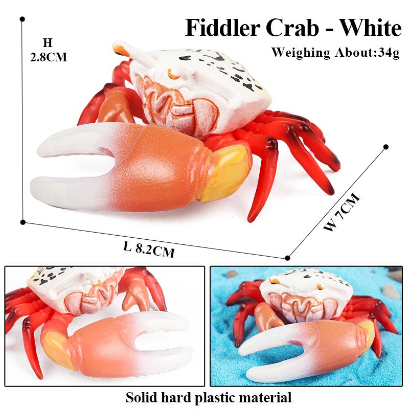 Oenux Simulation Ocean Sea Life Animals Model Lovely Crab Action Figures Toy Cake Toppers Collection Jouet Kids Education Gift