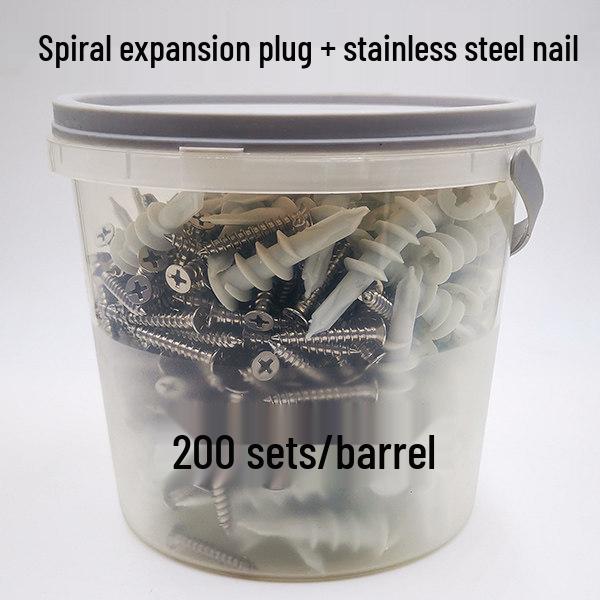 Nylon Spiral Wall Plug Screw Expansion Anchor for Plasterboard