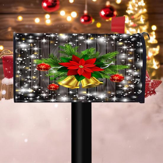 Winter Magnetic Mailbox Cover Standard Size 18 X 21in Merry Christmas Mailbox Wraps Cover Holiday Post Letter Box Cover for Outdoor Garden Yard Decor