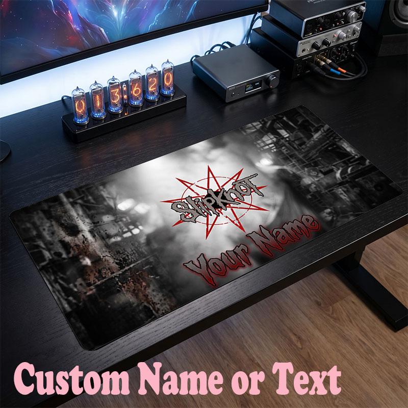 Tappetino per Mouse Slipknot con Nome Personalizzato, Tappetino Grande per Scrivania, Regalo Personalizzato per Ufficio Domestico