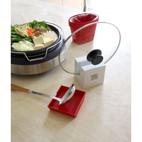 Yawata Kasei way-be APYUI MULTI STAND, a multi-function kitchen stand, red