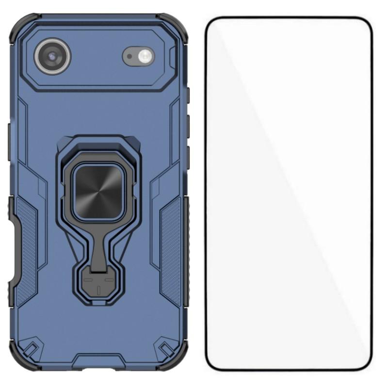 For iPhone 17 Air Phone Case WANLONFENG PC TPU Back Cover Kickstand with Tempered Glass