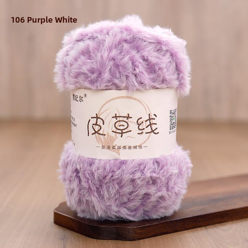 Hand Knitted Fur Yarn Long Hair Hat Scarf DIY Wool Yarn Simulation Fur Crt Material Autumn Faion Accories
