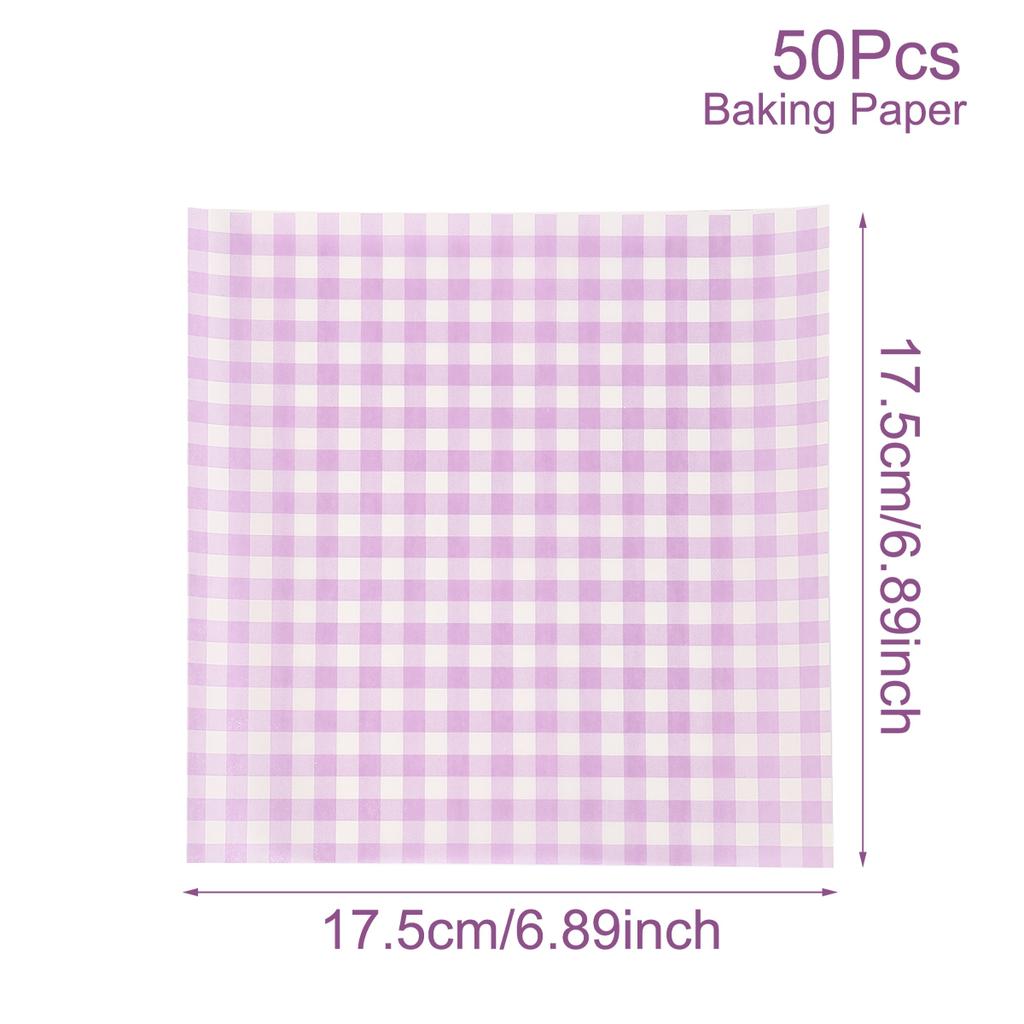 50Pcs Oilproof Wrapping Paper for Bread Sandwich Burger Fries Food-grade Wax Paper Baking Tools Kitchen Gadgets For Party Gift
