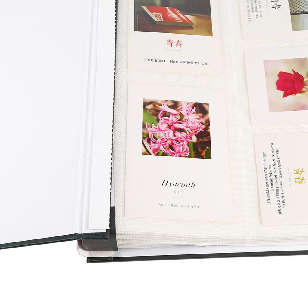 6 & 4 Photo Album For 500 Photos Mixed Insert Type Cardboard Cover Photo Albums(Deep Green)