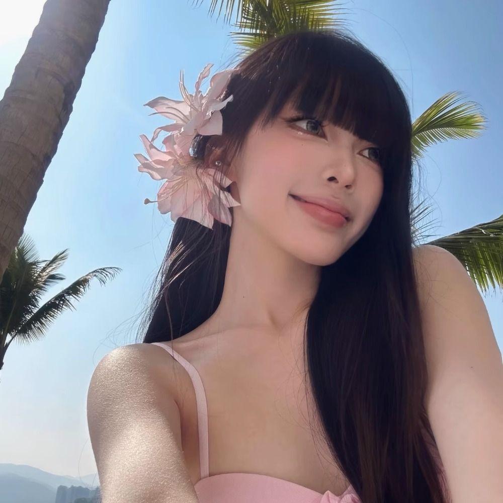 Seaside Holiday Style Lily Flower Hair Clip Sweet Flower Hairpin Elegent Barrettes  Girls