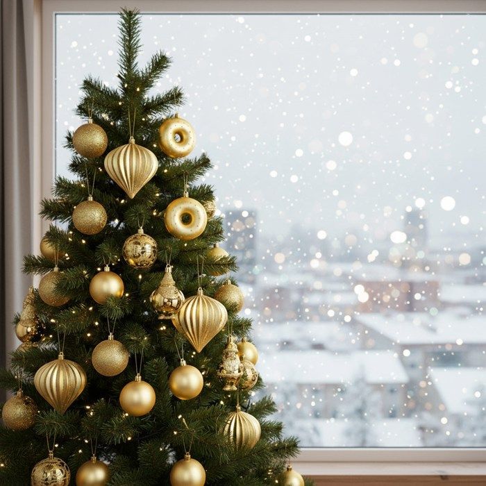 Ornements d'arbre de Noël - SPRINGOS - Ensemble de 12 - Incassables - Dorés - Décorations variées