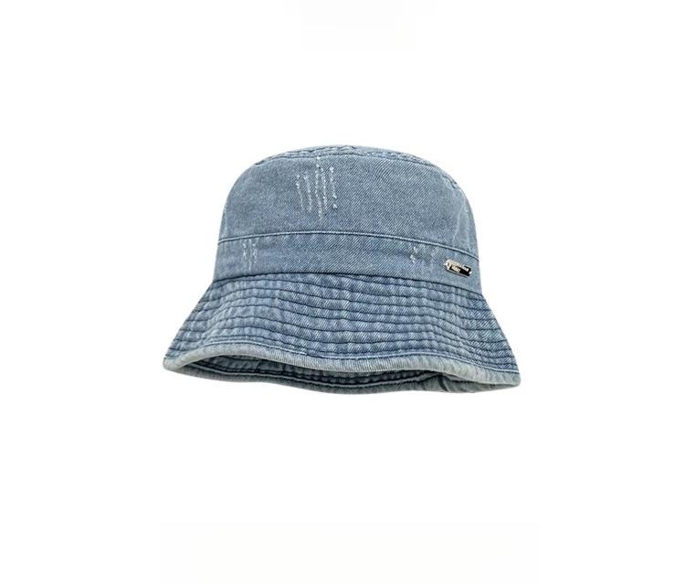 

Washed Bucket Hat Women Spring Summer Hats Women Fisherman Cap Casual Vintage New 56-58cm светло-синий