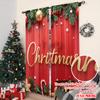 2pcs 2D flat printing Merry Christmas Curtains red Christmas Polyester Without Electricity Party Decorations Use for Home Wall