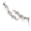 Rhodium Plated Silver Toned White American Diamond Studded Necklace With Earring Jewellery Set For Woment and Girl