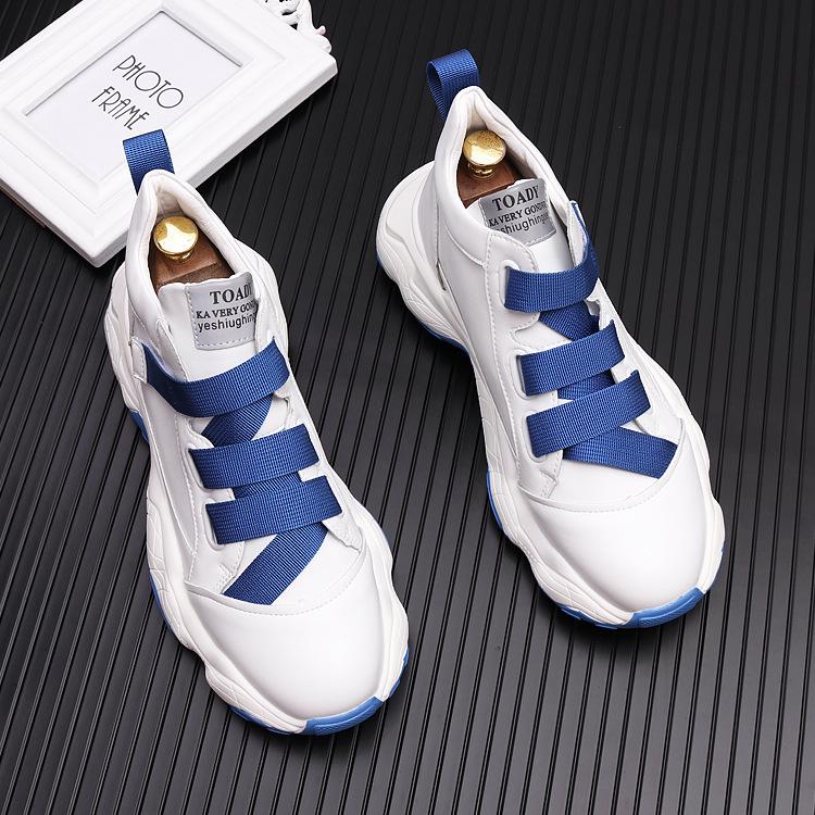 Youth Trendy Korean Style Thick-Soled White Loafers for Men 42 белый