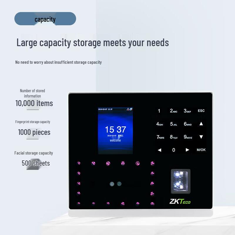 

ZKTECO UF560 Face & Fingerprint Recognition Attendance System CN plug (adapter included)
