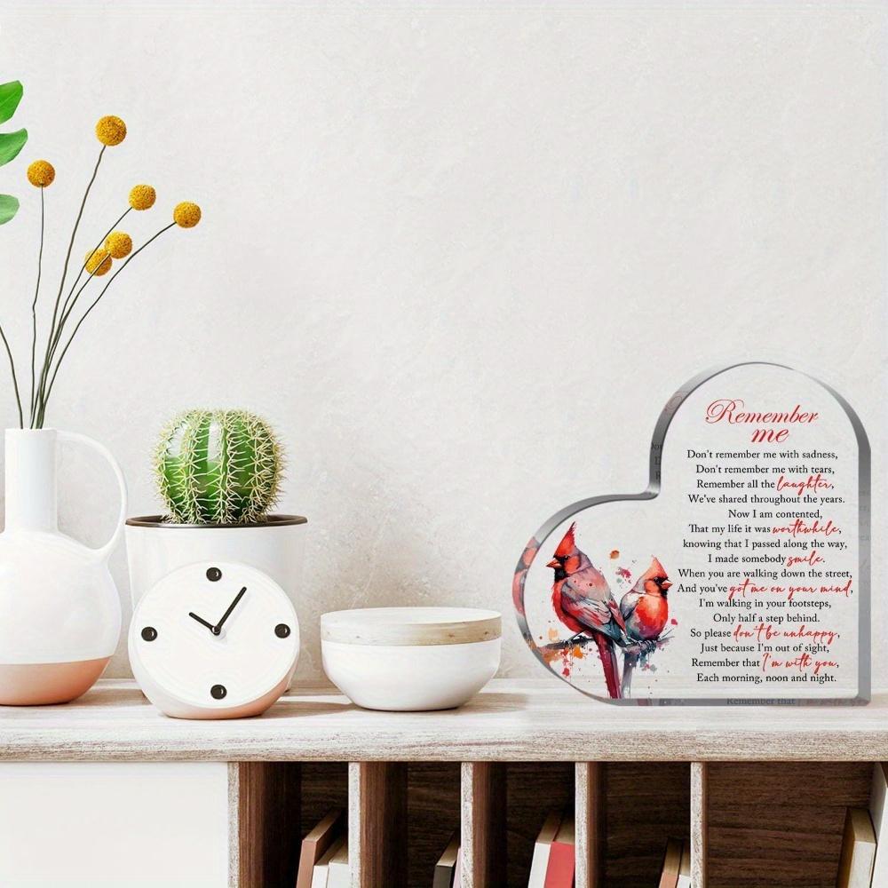 Acrylic Heart Memorial - Sympathy Table Centerpiece for Loss of Loved One