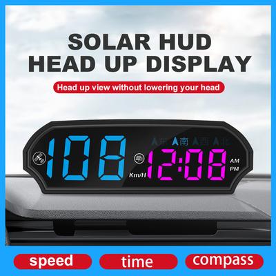 Solar Powered Charging Car HUD Head-Up Display GPS Compass Display