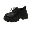 British style small leather shoes women's 2025 spring new retro Japanese thick-soled heightening lace-up Internet celebrity loafers women's single s