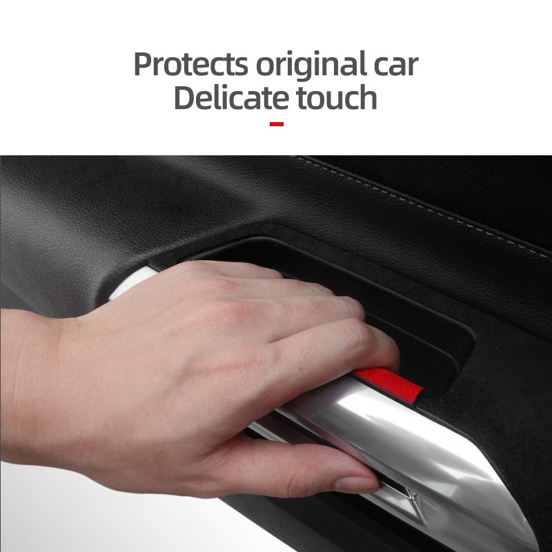For Ford Mustang GT 2015-2025 Made of Alcantara Car Interior Door Pull Handle Panel Trim Anti-Scratch Sticker Tuning Accessories