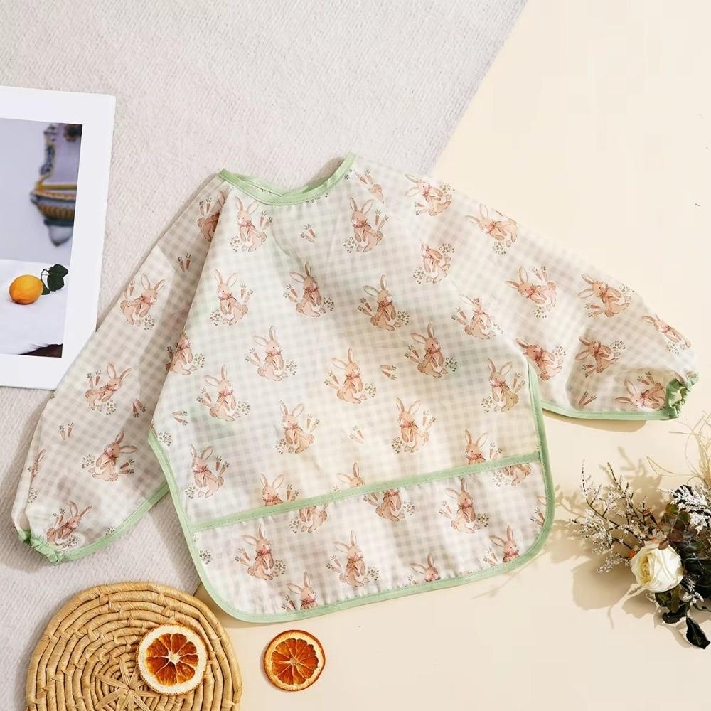 Washable Feeding Bib Long Sleeve Wash-Free Eating Bibs Portable Coveralls Bibs  Easy To Clean