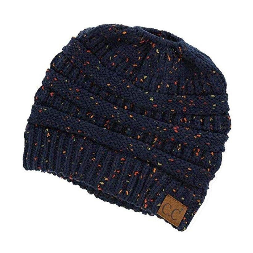 Messy Bun Hat Beanie CC Quality Knit 