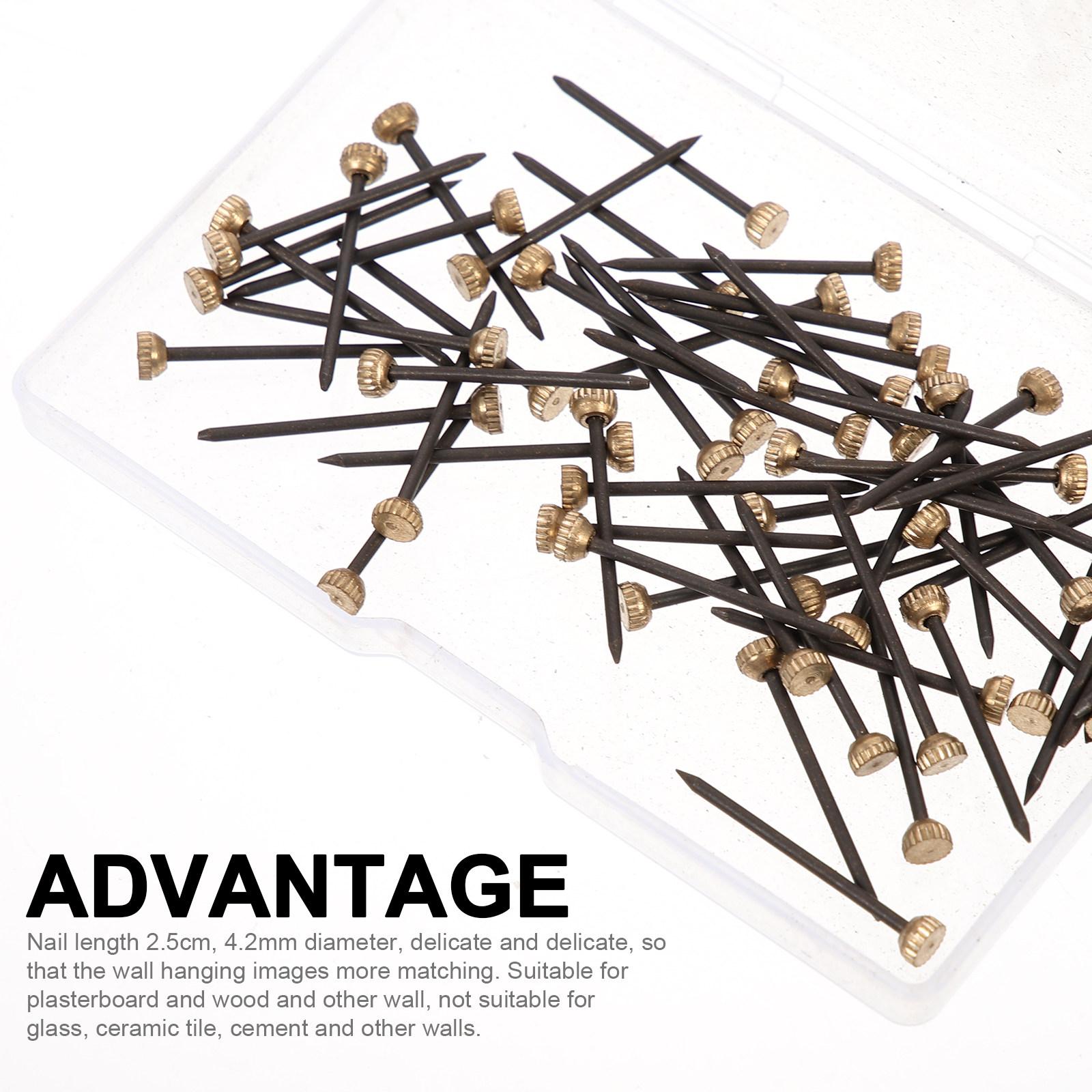 

60Pcs Photo Frame Hanging Nails Set Wall Mounted Picture Hanger Nails for Artwork Photos Paintings Ornaments Home Office Kitchen чорний