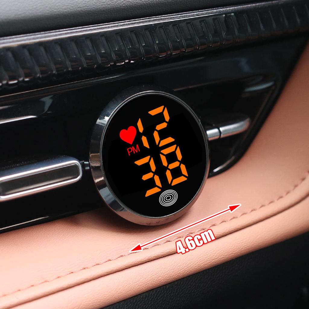 46mm Car Mini Luminous Car Clock Automobiles Internal Stick-On Watch Mechanics Quartz Clocks Auto Ornament Digital Clock