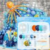 170pcs Underwater Party Balloon Arch Set Includes A Variety of Balloons Suitable for Ocean-themed Parties Birthday Decorations