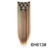 Synthetic 6pcs/set Long Straight Clip-in Hair Extension Invisible Seamless Extension Black Brown Hairpiece for Women 2028