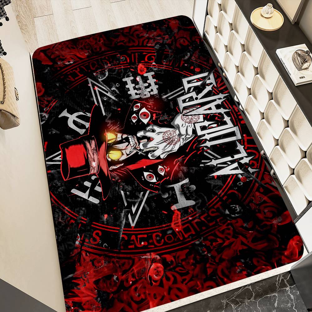 Horror Anime H-Hellsing Floor Mat Rectangle Anti-slip Home Soft Badmat Front Door Indoor Outdoor Mat Welcome Doormat