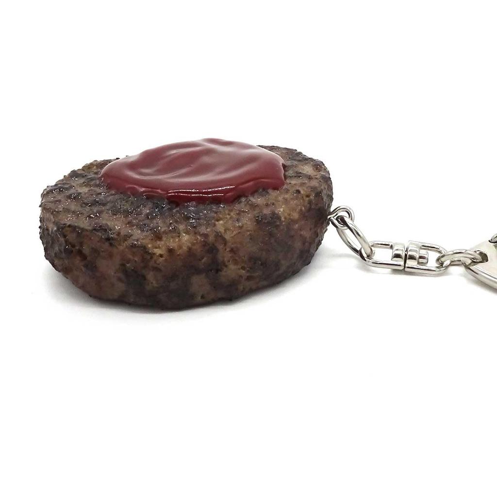 Food Sample Keychain Hamburg Steak Want to Eat 049TK - You'll