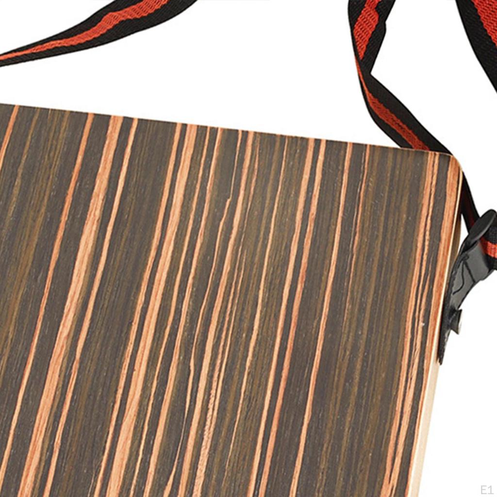 Cajon Drum for Travel, Wooden Percussion Instrument with Carrying Strap