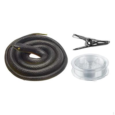 Realistic Rubber Snake Toy On A String Trick Model DIY Golf Props Clip
