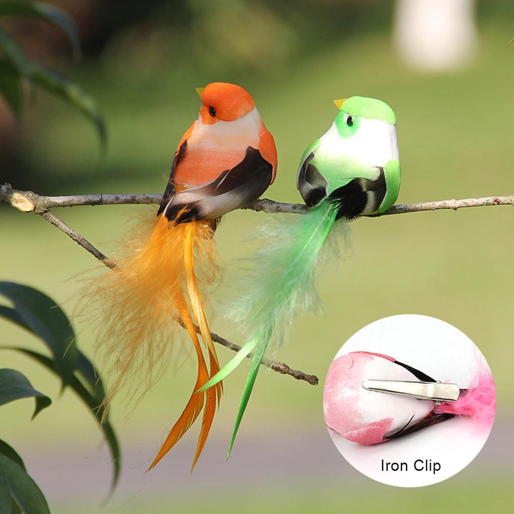 Colorful Artificial Birds Fake Foam Animal Simulation Feather Birds Models Horticultural Tree Branch Decoration Garden Decor