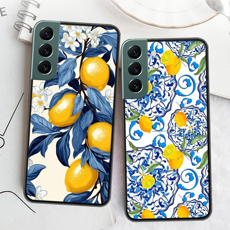 Mediterranes Zitronen Handyhülle Für Samsung Galaxy S22 S25 Ultra S21 S10 Plus S26 Edge S20 S23 S24 FE Cover Silikon Weich TPU