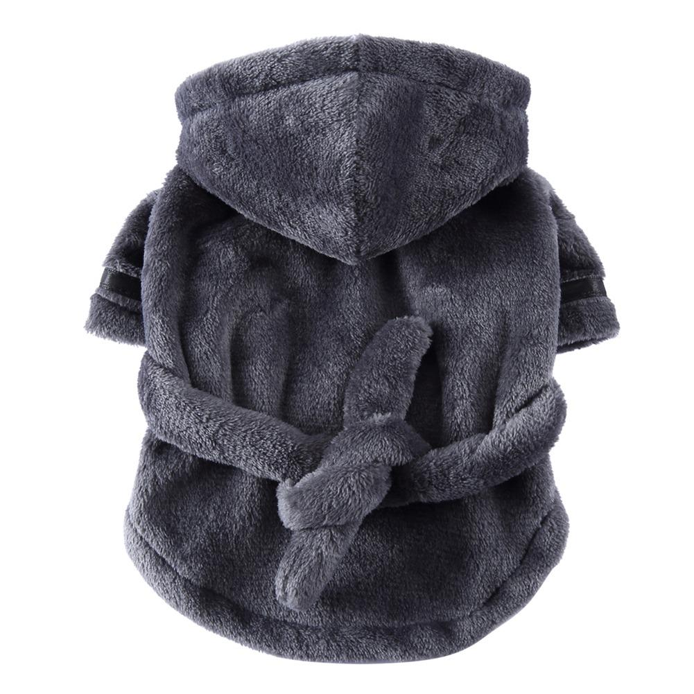 

Pet Dog Bathrobe with Hood Dog Pajamas Sleeping Clothes Soft Pet Bath Drying Towel Clothes For Puppy Dogs Cats Coat Pet Supplies S сірий колір
