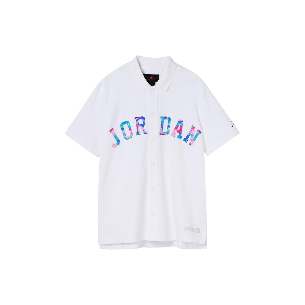 Jordan Solid Color Polo With Logo Embroidery Short Sleeve T-Shirt Men Tops White DX6299-100