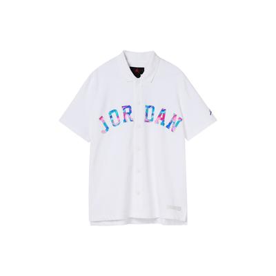 Solid Color Polo With Logo Embroidery Short Sleeve T-Shirt Men Tops White DX6299-100