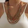 Bohemia Personality Multi-layered U-shaped Colorful Beaded Necklace for Women Summer Sexy Fashion Clothes Accessory Jewelry Gift